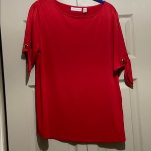 Susan Graver short sleeve blouse, size medium.